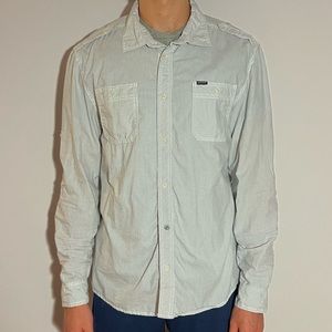 White Striped Long Sleeve Button Down